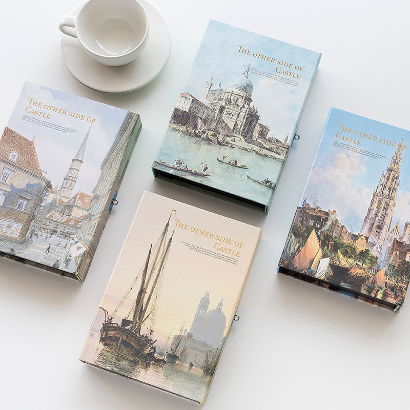 

Password Lock Basis Side Castle Ancient Ways Boxed Hand Books Color Notebook A5 Business work Meeting record office school