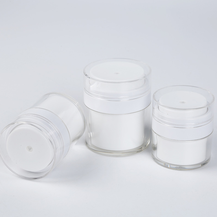 

15 30g White Simple Airless Cosmetic Bottle 50g Acrylic Vacuum Cream Jar Cosmetics Pump Lotion Container