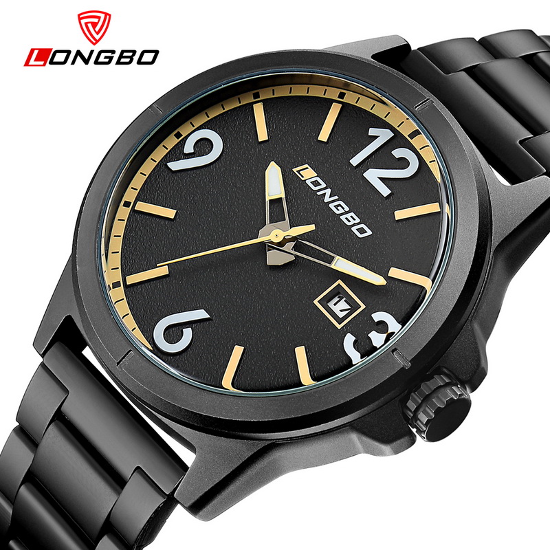 

LONGBO Brand Business Sports Date Calendar Watch Stainless Steel Wristwatch Luxury Brand Watches montre femme 3003, Khaki