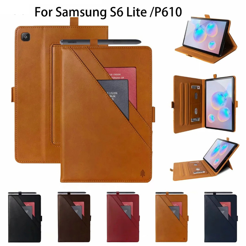 

Double Bracket PU Leather Tablet Case for Samsung Galaxy Tab S7 Plus S6 lite P610/T860/Tab A 10.1 T510/Tab S5e T720/P200/T290/A7 T505 Cover