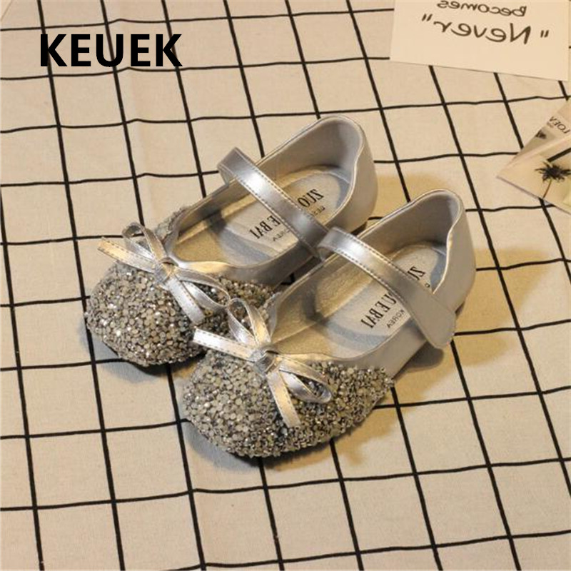 

New Children Student Shoes Baby Sprng/Autumn Leather Shoes Girls Toddler Breathable Princess Moccasins Kids Flats 018, Black