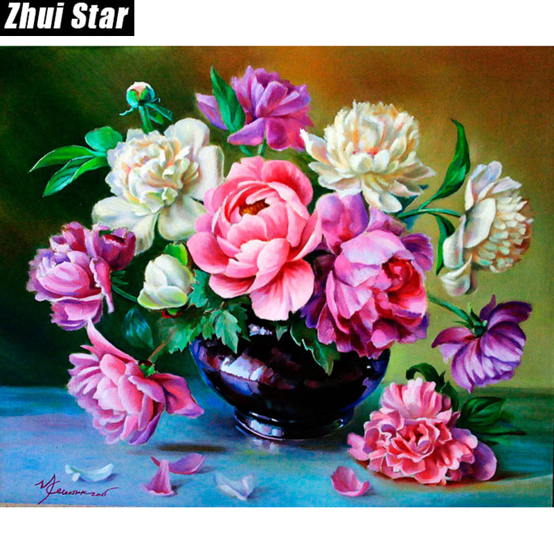 

Full Square Diamond 5D DIY Diamond Painting "flower pot" Embroidery Cross Stitch Rhinestone Mosaic Painting Decor
