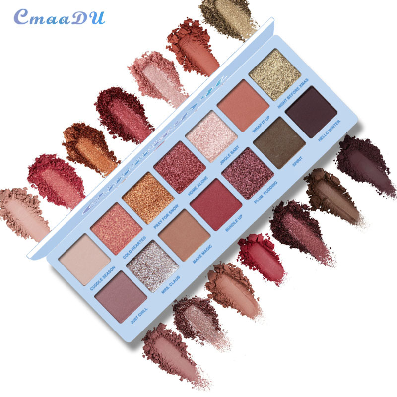 

CmaaDu 14 Color Nude Matte Shining Eyeshadow Palette Makeup Glitter Pigment Smoky Eye Shadow Pallete Waterproof Cosmetics TSLM1, As pic