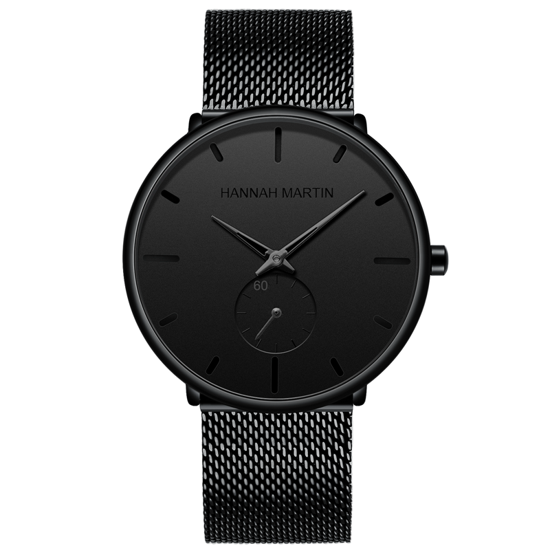 

new simple design waterproof stainless steel mesh ultra-thin dial men's watch top quartz relogio masculino, Gold