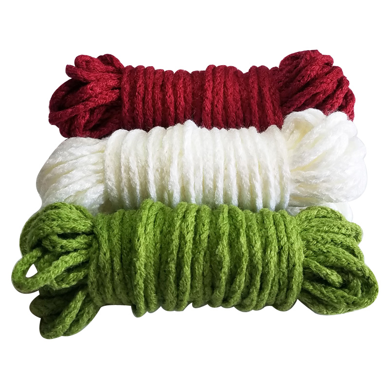 

100% acrylic braided cords Diameter 5mm thick rope 15m/lot for hand knitting crochet decoration DIY, White