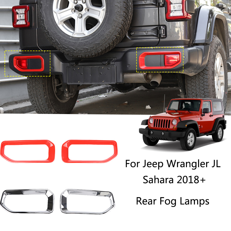 

ABS Rear Fog Lamp Light Decorative Cover For Jeep Wrangler JL Sahara 2018+ Auto Internal Accessories