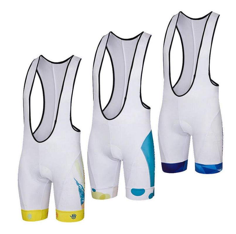 

Men' White Cycling Bib Shorts Coolmax Gel Padded Bike Bib Knicks Compression