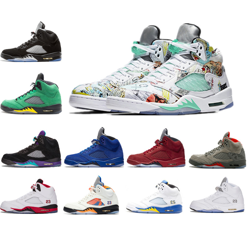 

Brown Wings 5 Basketball Shoes 5s V Camo Grey Fire Red Black Grape International Flight Laney Space Jam White Grape Sports Sneakers Shoes