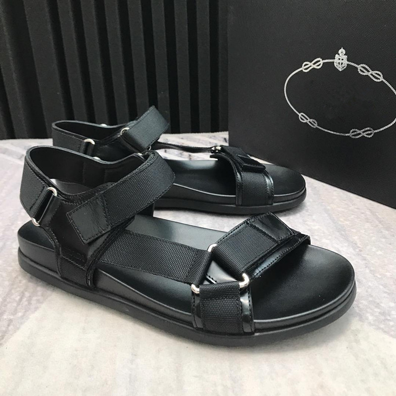 

New Fashion Summer Leisure Beach Men Shoes High Quality Hook Loop Sandals Outdoor Beach Shoes Male Breathable Sandals Size 38-45, Black
