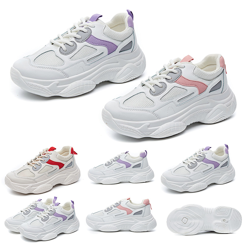 

non-brand fashion women running shoes triple white pink purple red adorn comfortable breathable trainer sport designer sneakers 35-40, A3