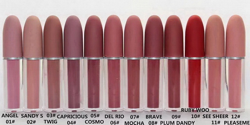 

Makeup Lip Gloss Liquid Matte Lipstick Natural Moisturizer 12 Color for Selecting With English Name Coloris Make Up Lipgloss, Mixed color