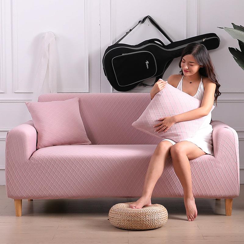 

26Sofa cover universal all-inclusive stretch thick sofa cover solid color wear-resistant sofa cushion new Single/Two/Three/Four