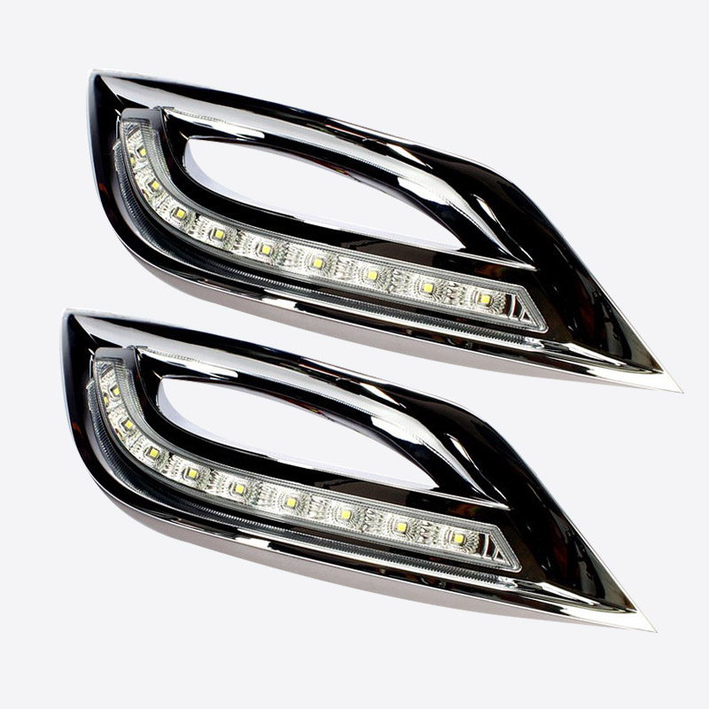 2PCS Daytime Running Lights For Hyundai Sonata 2011 2012 2013 DRL LED Daylight With Turn Signal Light Car Styling-image-489847701