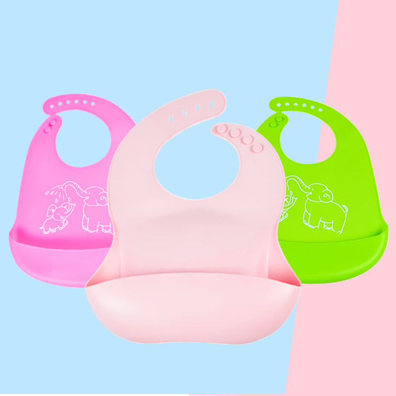 

Cartoon 6-speed Adjustable Baby Bibs Waterproof Silicone Burp Cloths Animals Pattern for Boys Girls Infant Toddler Kids