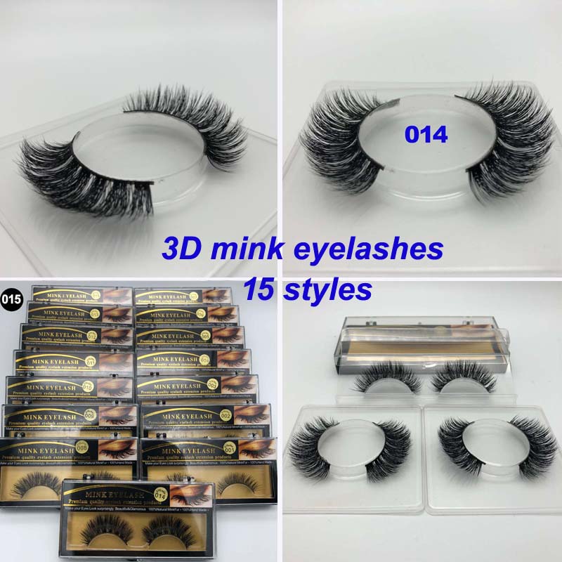 

100% 3D Mink Makeup Cross False Eyelashes Eye Lashes Extension Handmade nature eyelashes 15 styles for choose also have magnetic eyelash