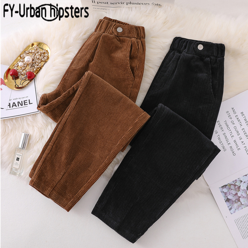 

Ladies corduroy harem pants high waist stretch autumn and winter new Trousers -5XL, Yx-9285-dark-khaki