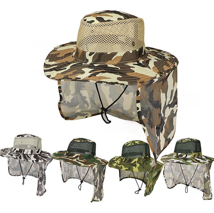 

Outdoor Camouflage Caps Sport Jungle Military Cap Fishing Sun Screen Gauze Hat Cowboy Packable Army Bucket Hat LJJ_TA870, As pic