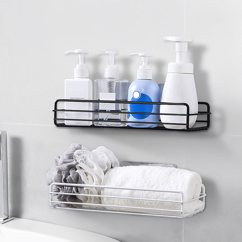 

Stainless Steel Kitchen Bathroom Shower Shelf Storage Suction Basket Caddy Rack