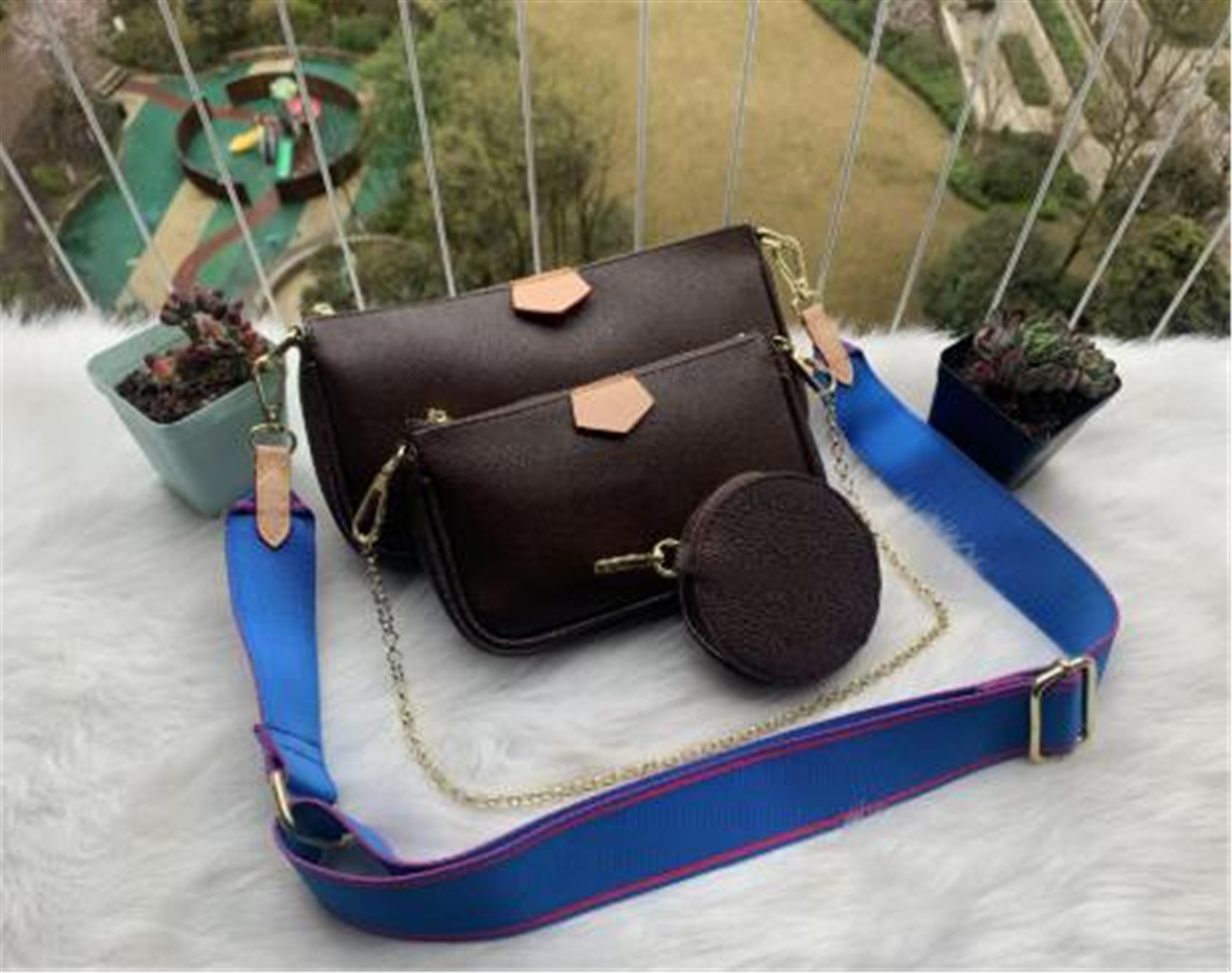 

Bag Women Favorite Genuine Leather Fashion Handbags Multi Pochette Accessoires Purses Flower Mini 3pcs Crossbody Shoulder Bags, Pink