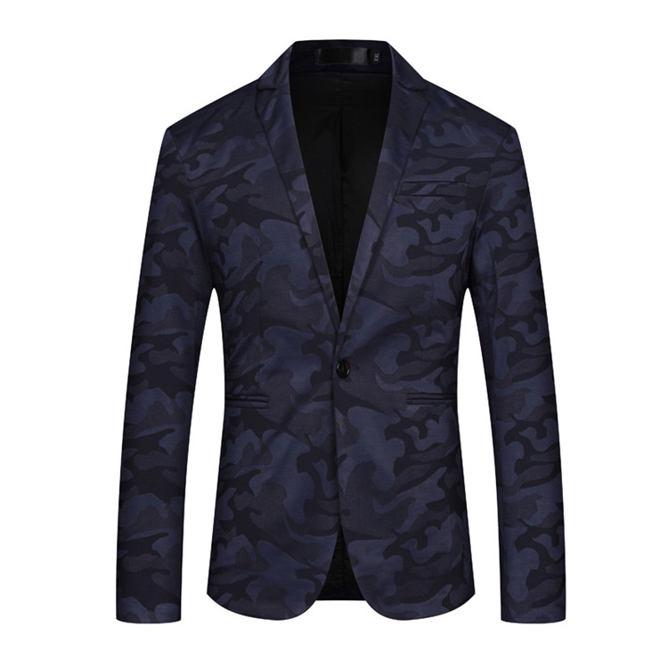 

2020 autumn classics business blazer men Camouflage style men's casual blazers Single buckle Slim Fit Mens coats jacket, Photo color