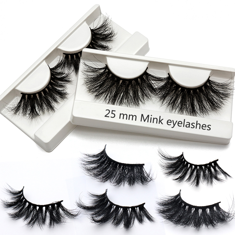 

5D Mink Eyelashes Natural Thick False Lashes 25MM Handmade Cruelty free Long Fake eyelashes Fashion Makeup Tool