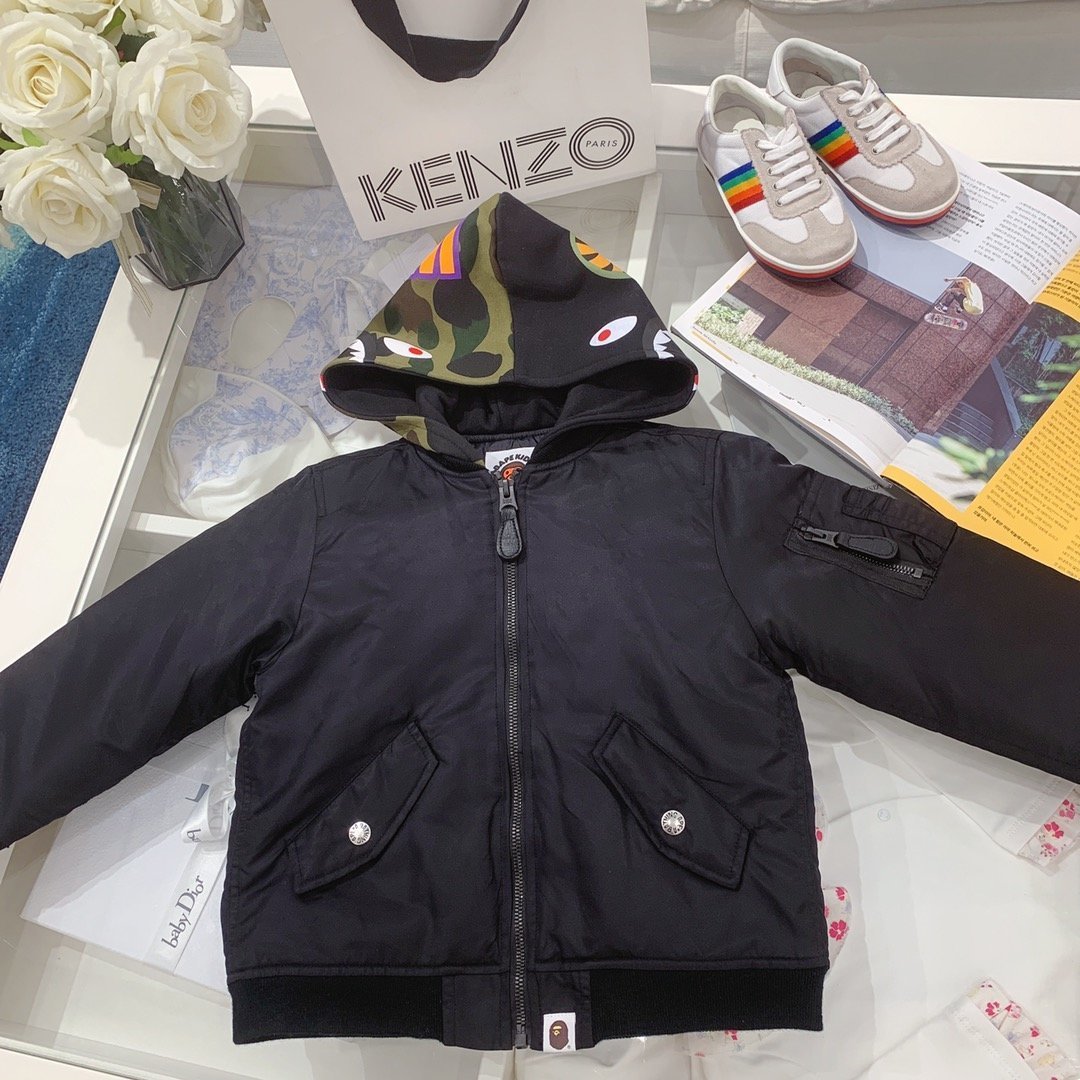 kenzo padded hooded coat