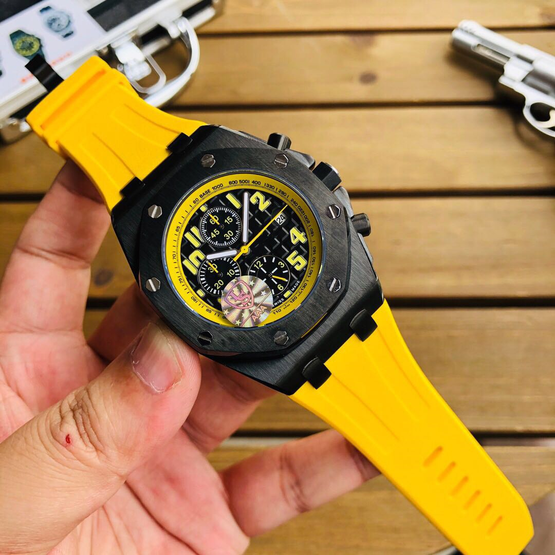 

Super watches 008 Brand watches with LS Montre DE Luxe size 42mm 316L stainless steel case imported rubber watchband original stitch watches, Box