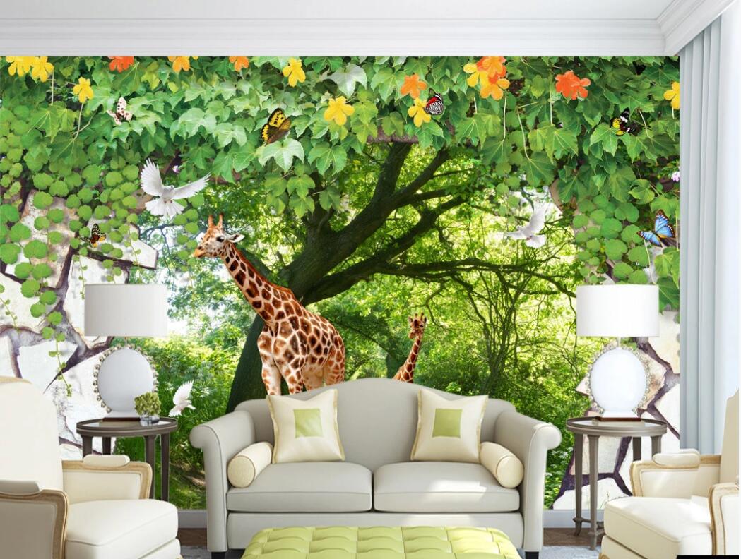 

3d wallpaper custom photo mural 3D forest animals fresh natural scenery background wall wallpaper for walls 3 d, Non-woven fabric