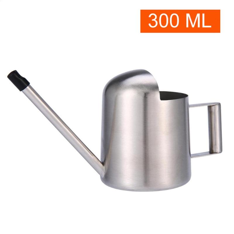 

300ml Stainless Steel Watering Pot Gardening Potted Small Watering Can Indoor Succulent Long Flower Kettle Office Plant, Silver
