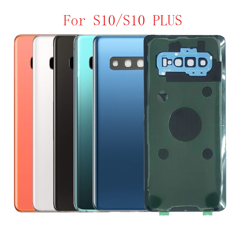 

10Pcs Rear Glass For Samsung Galaxy S10E S10 Plus G970 G973 G975 G975F Back Battery Cover Door Panel Housing Case+Camera lens