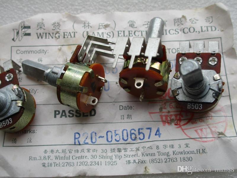 Switch potentiometer B503 B50K half shaft bending foot dimming speed control handle length 20mm-image-515986876