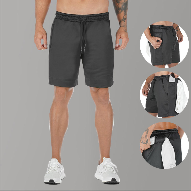 

2020 Summer Gym Fitness Mens Shorts Casual Ployster Black Biker Short Homme Sport Workout Shorts For Male Beach White Joggers, Navy