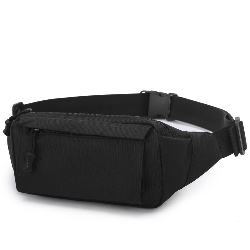 

Outdoor tactical camouflage waterproof men and women climbing personal mobile phone bag riding sports pockets running waist bag, Black