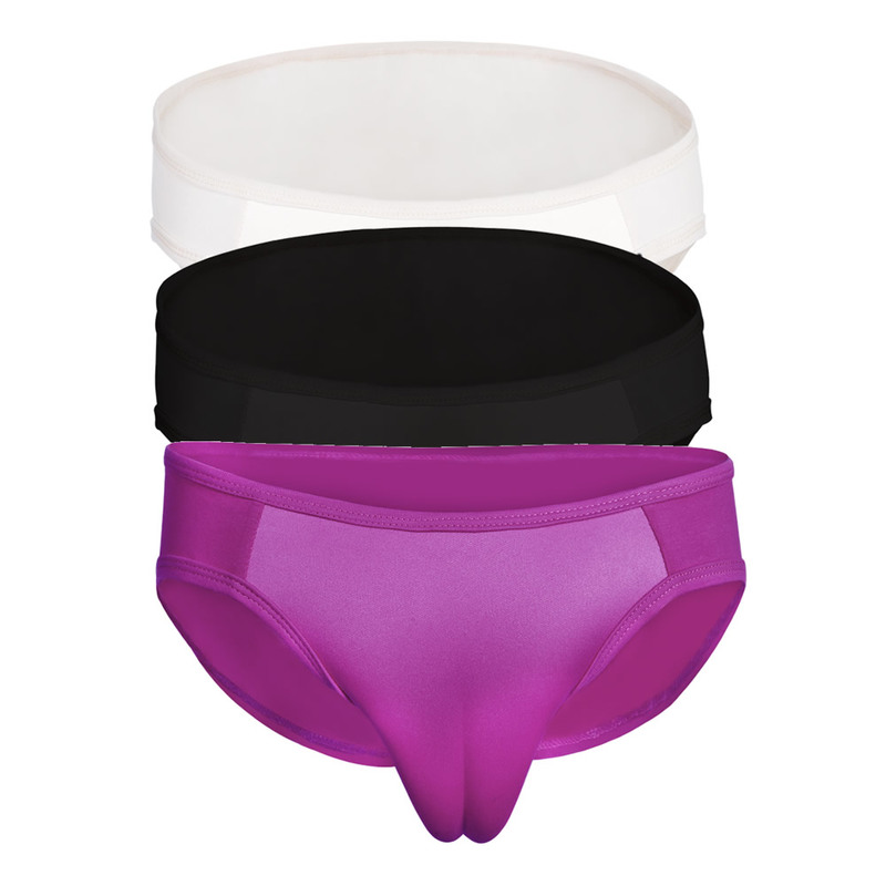 

Men Hiding Gaff Panty Shaper Brief Fake Vaginal Pad for Crossdressing Transgender Solid Men Briefs Sexy Soft Underwear, Black