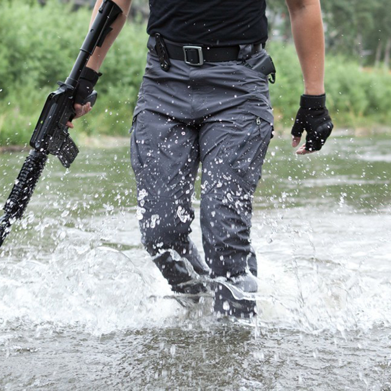 

Quick Dry Casual Pants Men IX9 Pants Waterproof Men' Tactical Cargo Stretch Flexible Male lightweight Trousers, Black