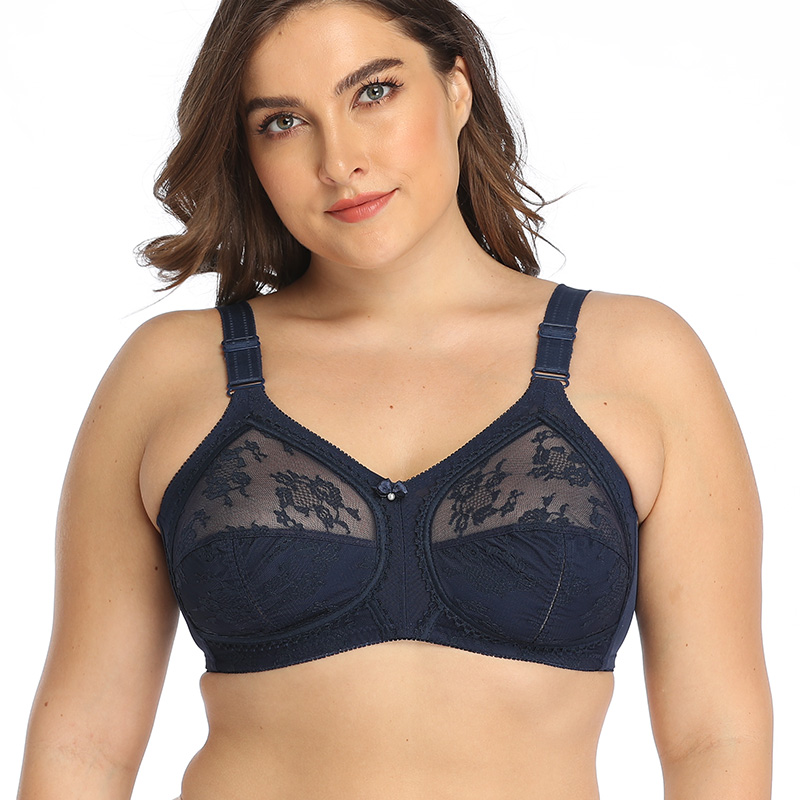 

Ultra-thin Full Cup Bra Without Underwire Bras and Sponge Sexy Lace Transparent Underwear for Women, Black