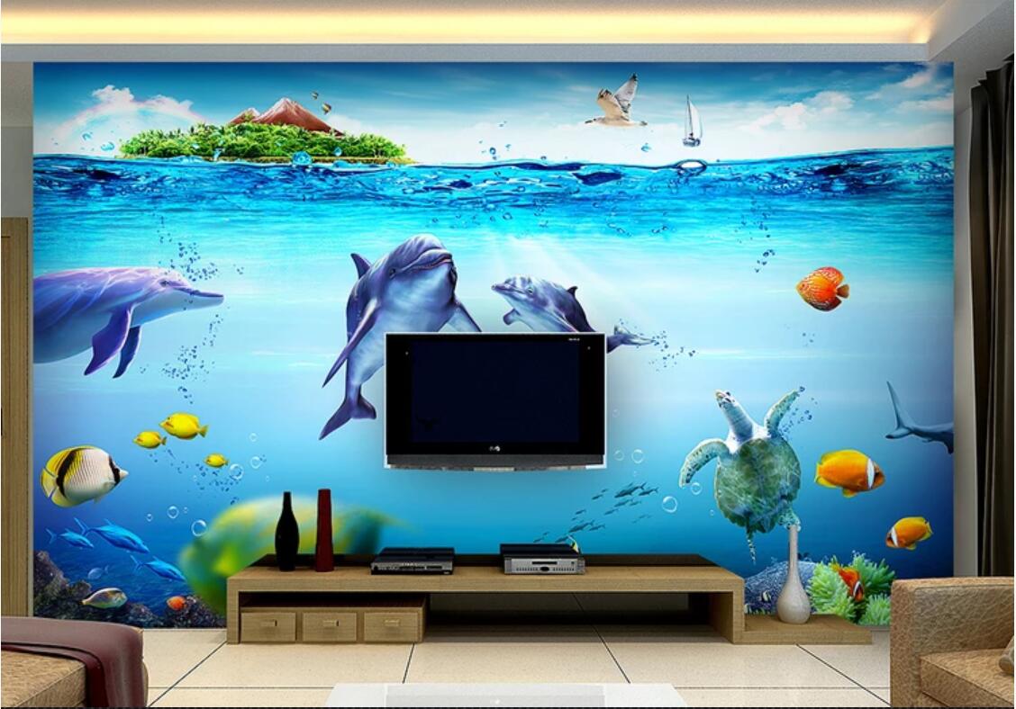 

3d room wallpaper custom photo mural Fashionable beautiful ocean underwater world TV background wall decorative wallpaper for walls 3 d, Non-woven fabric
