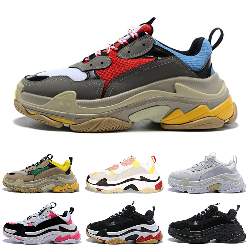 

Luxury fashion Paris 17FW Triple S Sneakers Casual Dad Shoes for Mens Women Beige Black White Pink Yellow Sports Designer Shoes Size 36-45, A1