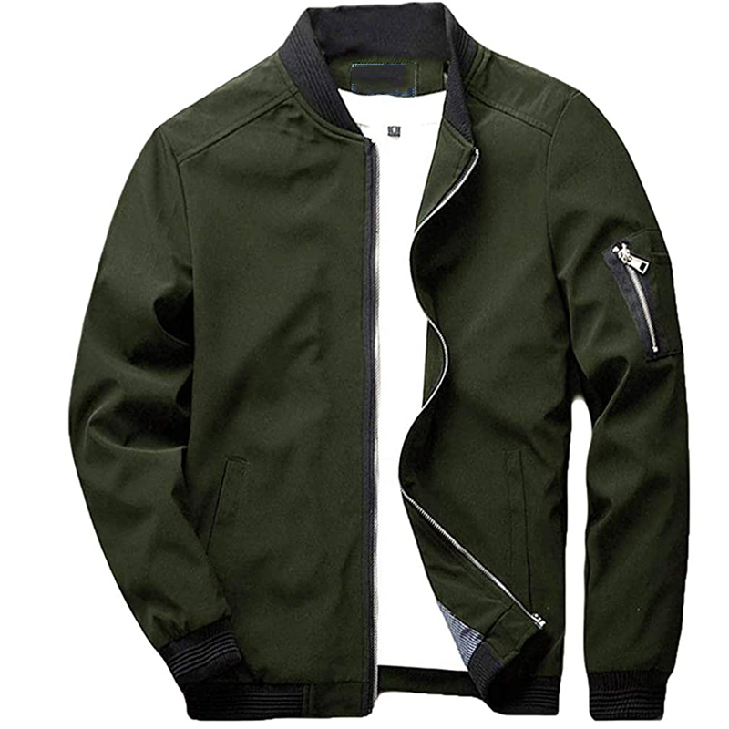 

Army Green Flight Bomber Jacket Men 2020 Casual Lightweight Softshell Mens Varsity Baseball Jackets Chaquetas Hombre 7X, Khaki