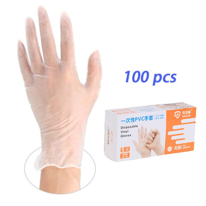 

50 Pairs Transparent Comfortable Pvc Rubber Gloves Disposable Gloves Safety Universal Cleaning Work Finger Z0402