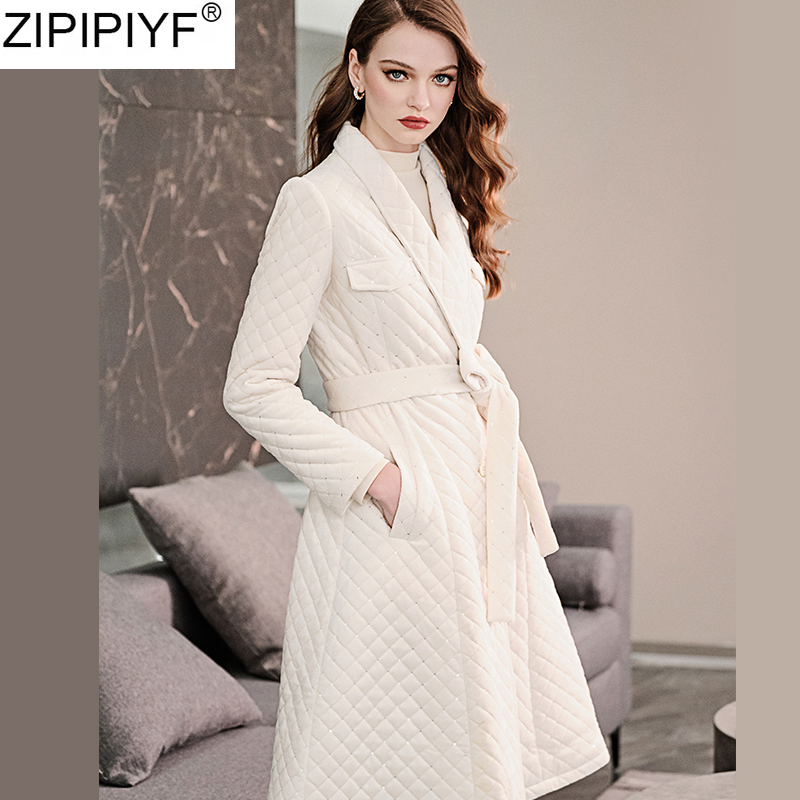 

2020 New Spring Women A-line Woollen Coat Elegant Medium Length Woolen Coat Female Turn down Collar Blend Cardigan Trench, White