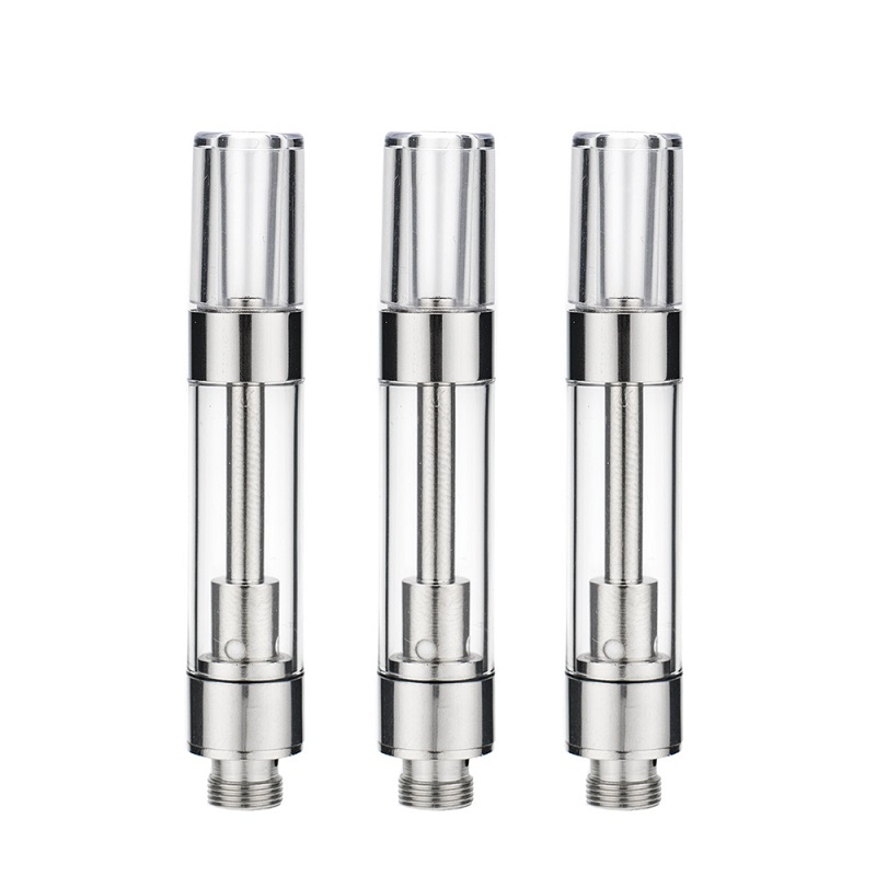 

Newnest DANK Vape Atomizer Ceramic Coil G5 Cartridges 1.0ml Round Flat Cartridge Tank Vaporizer Press M6T TH105 TH205 510 Thick Oil Carts