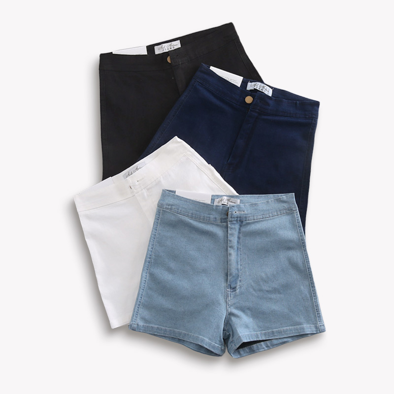 

Summer thin High Waist Denim Shorts Vintage Style Slim Women Sexy Jeans Shorts Women Denim Feminino, Black