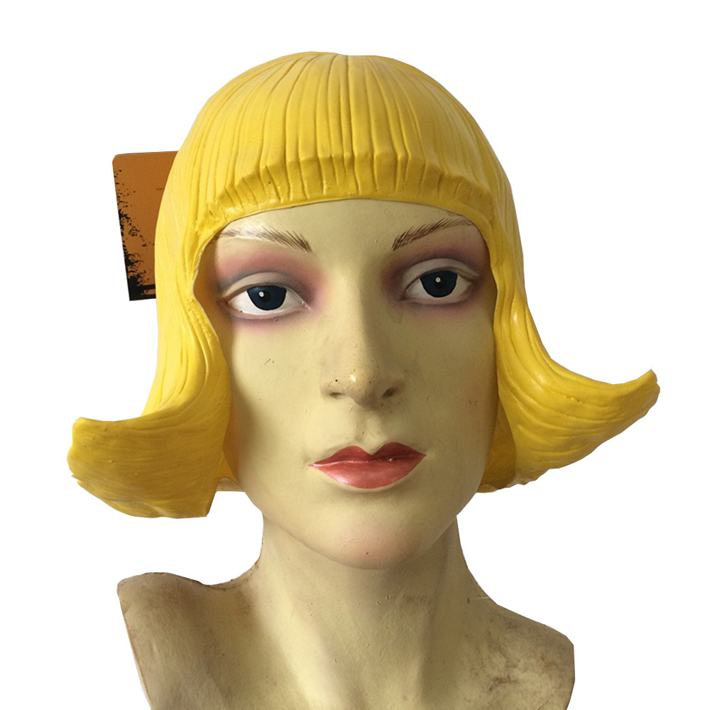 

Yellow/Red/Blue/Black/Latex Wigs Pretty CD Rubber Wig Halloween Cosplay Costumes Carnival Hair Extensions Overhead Masks