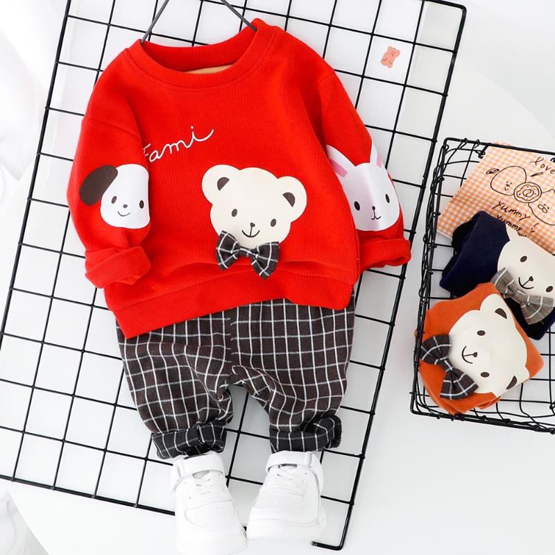 

2020 Autumn Baby Boys Girls Clothes Sets Cartoon Top Pants 2Pcs/sets Infant Outfit Kids Tracksuits Children Clothing Set Suits, Blue