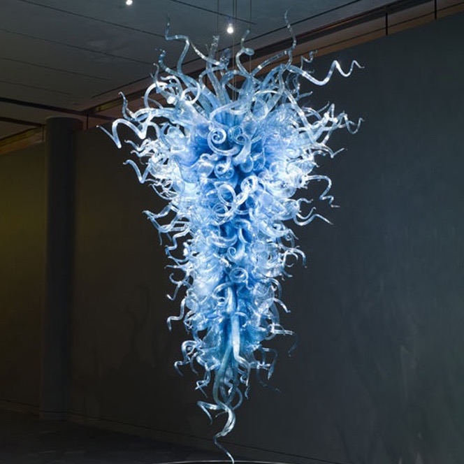 

Drop Shape Pendant Lamps Chandeliers Blue Shade LED European Art Decoration Italian Style Murano Blown Glass Chandelier for Sale