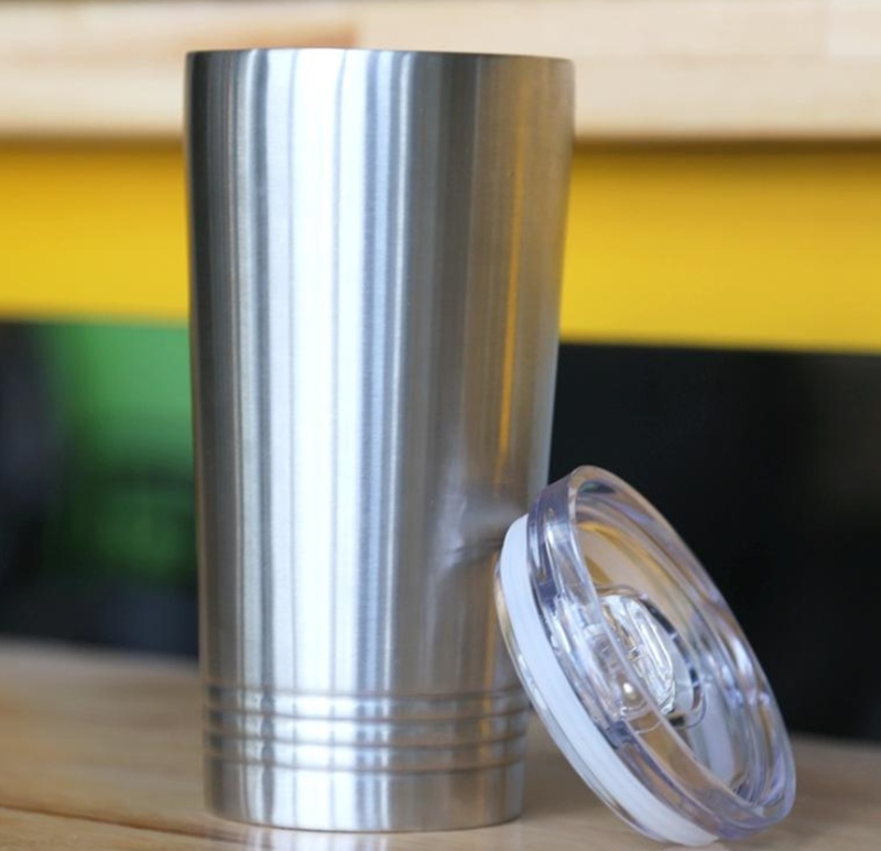 

16oz flat cup Travel Mug Gift Vacuum Insulated Coffee beer Cup Stainless Steel Tumbler with Lid in stock A10, Stainless steel color