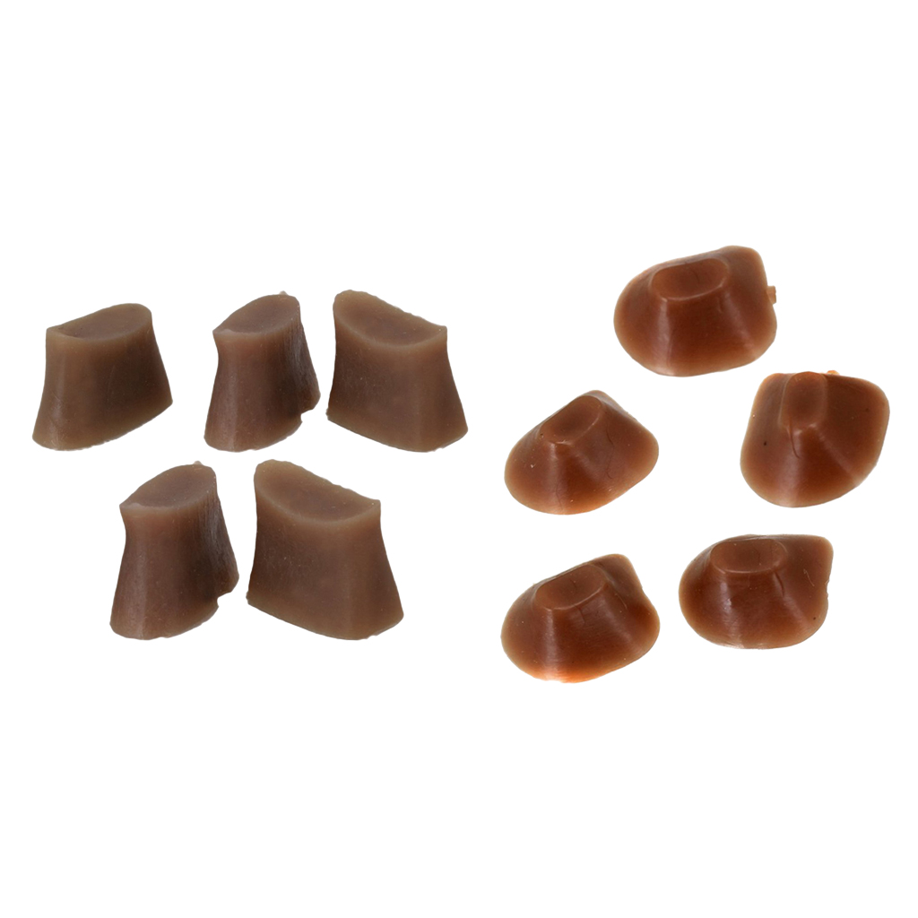 

10 Pieces Silicone Flute Trill Key Bumper Corks Brown Large+Small Size