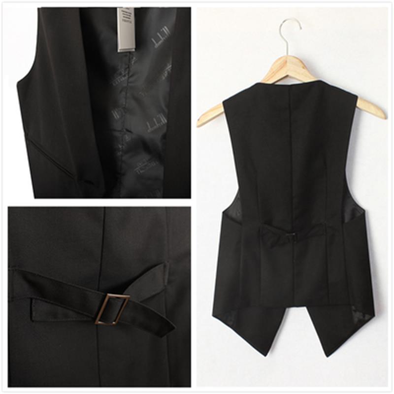 

New black Korean version of the college style vest jacket professional casual large size slim jacket