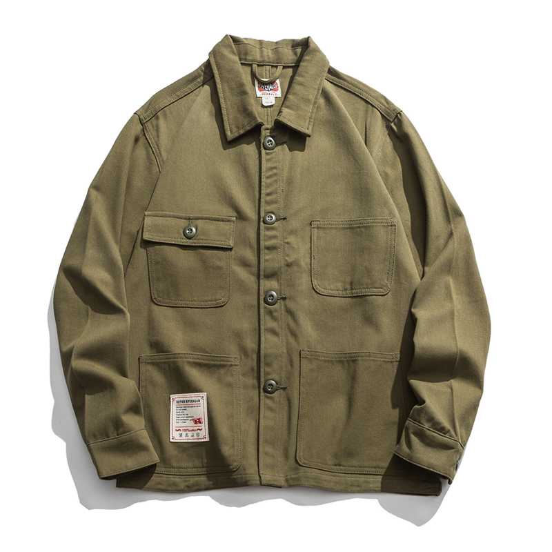 

Mens Jackets Men's Multi-pocket Vintage Safari Style Jacket Coat Original American Casual Retro Overalls Jacket Male Outerwear, Blue